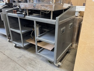 Mobiele horeca werktafel met RVS blad