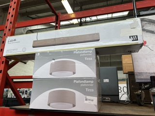 2x Plafondlamp, 1x hanglamp