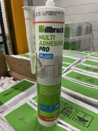 Ca. 240x Constructie lijm, Illbruck, PL400, Wit