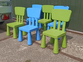 6x Kunststof kinderstoel
