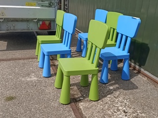 6x Kunststof kinderstoel