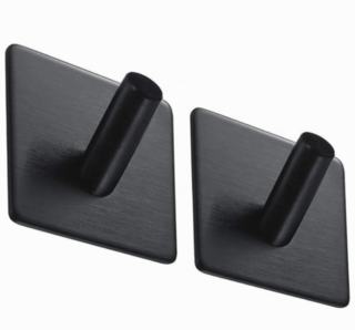 Ca. 90x Handdoekhaakjes 2 stuks, zwart