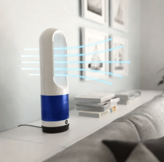 2x Bladloze ventilatorkachel warm/koud wit-blauw