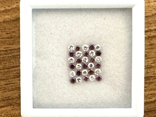 Diamant – 1.01 carat echte witte en paarse diamanten (gecertificeerd)