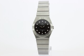 Dames  polshorloge Omega, Constellation, Zwarte wijzerplaat, bouwjaar