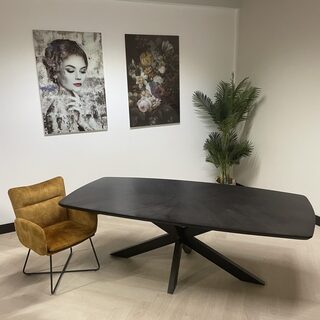 Eetkamertafel Deens ovaal, Zwart, 2024