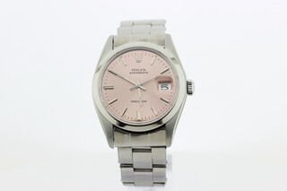 Heren polshorloge Rolex, Oysterdate precision, Roze wijzerplaat, bouwj