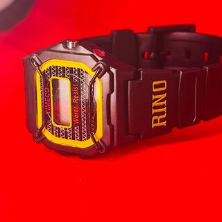 Rino Japans LCD retro horloge met stalen grills - new old stock