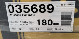 6x Isolatie 1500x600x180mm Rd:5,60 3pl/pak(=2,70m²) Isover Mupan Facad
