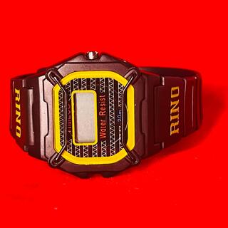 Rino Japans LCD retro horloge met stalen grills - new old stock