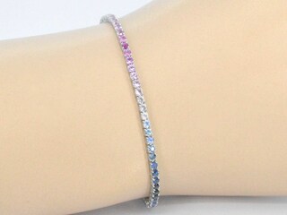 Gouden tennisarmband met 3.00 carat saffieren