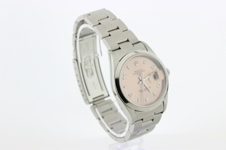Heren polshorloge Rolex, Oyster perpetual Date, Roze wijzerplaat, bouw