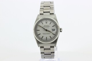 Heren polshorloge Rolex, Oyster perpetual datejust, Witte wijzerplaat,