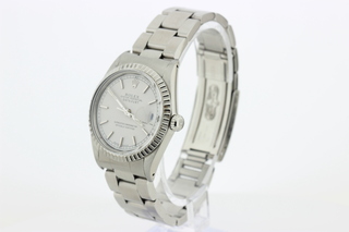 Heren polshorloge Rolex, Oyster perpetual datejust, Witte wijzerplaat,