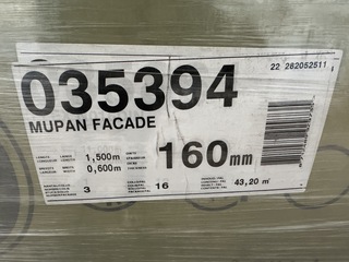 8x Isolatie 1500x600x160mm Rd:5,00 3pl/pak(=2,70m²) Isover Mupan Facad