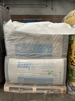 Ca. 30x Isolatie 1250x600x120mm Rd:3,85 3pl/pak(=2,25m²) Knauf TP432 K