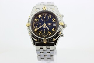 Heren chronograaf polshorloge Breitling, Chronomat, Zwarte wijzerplaat