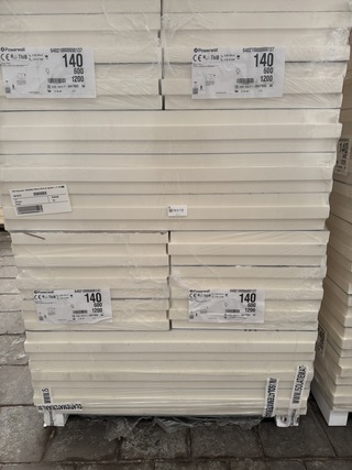 6x Spouwplaat 1200x600x140mm Rd:6,35 3pl/pak =2,16m² PIR Powerwall