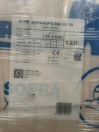 6x XPS WFI 1250x600x120mm Rd:3,75 3pl/pak(=2,25m²) Soprema