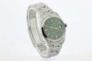 Heren polshorloge Rolex, Oyster perpetual date, Groene wijzerplaat, bo