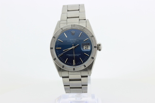 Heren polshorloge Rolex, Oyster perpetual date, Blauwe wijzerplaat, bo