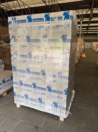 Ca. 12x XPS WFI 1250x600x160mm Rd:4.44 2pl/pak(=1,50m²) Soprema