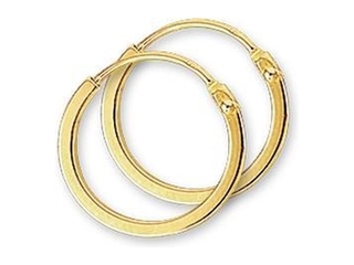 Marie Celeste oorringen vierkante buis  12 mm  Goud