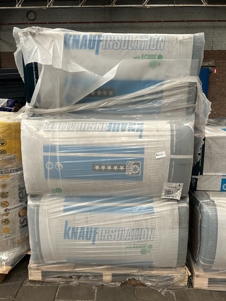Ca. 10x Isolatie 1250x600x180mm Rd:5,80 3pl/pak(=2,25m²) Knauf TP432 K