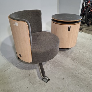Stoel met tafel, Gispen, Side Cart