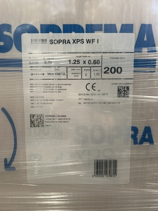 6x XPS WFI 1250x600x120mm Rd:3,75 3pl/pak(=2,25m²) Soprema