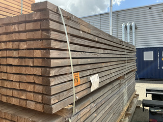 Ca. 168x Douglas regels fijnbezaagd, 45x75mm, lengte 400cm