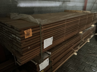Ca. 140x Ipe hardhouten planken geschaafd, 25x95mm, lengte 28/335cm, 6