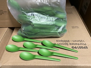 Ca. 10000x Plantware composteerbare koffie lepels, Groen