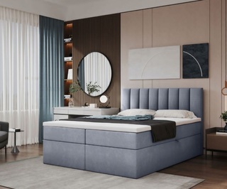 Boxspring bed 140×200 cm, Grey, 2025