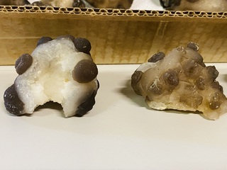 Ca. 36x Chalcedoon rozetten, Grijs