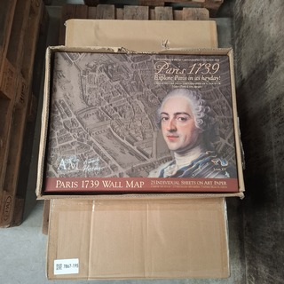 42x Map met daarin 25-delige landkaart Paris 1739 Authentic Models, Pa