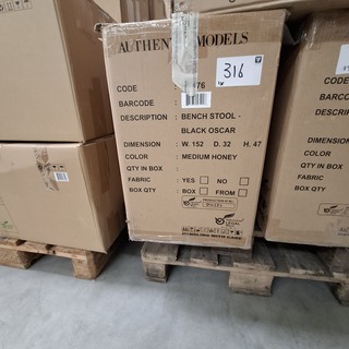 Houten bank met lederlook bekleding Authentic Models, MF176