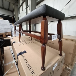 Houten bank met lederlook bekleding Authentic Models, MF176