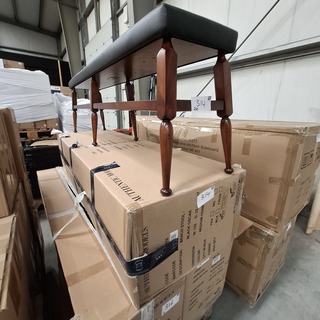 Houten bank met lederlook bekleding Authentic Models, MF176
