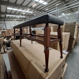 Houten bank met lederlook bekleding Authentic Models, MF176