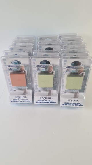 Ca. 18x Partij USB kaartlezers aluminium  Logilink