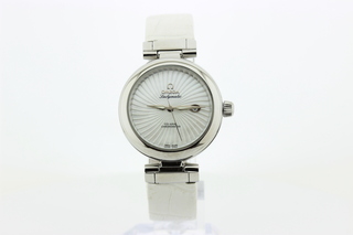 Dames  polshorloge Omega, Ladymatic co-axial, Witte wijzerplaat, bouwj