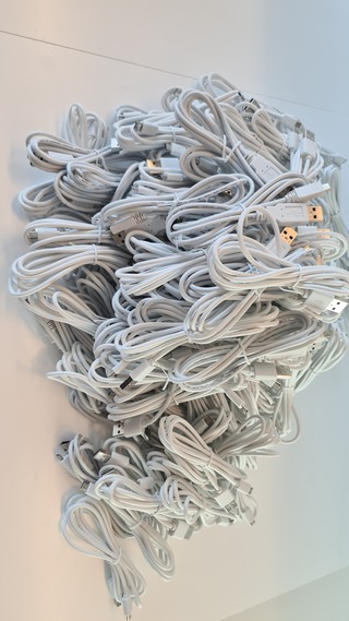 Ca. 25x Partij USB kabels wit