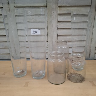 6x Glazen vaas