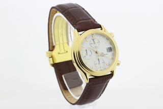 Heren chronograaf polshorloge Baume & Mercier, Baumatic, Witte wijzerp