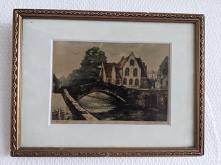 Kleurenets in lijst, Gesigneerd A.V Neste
