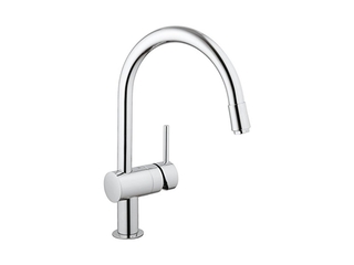 Grohe Minta Keukenkraan C-uitloop Met uittrekbare handdouche1 straalst