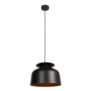 4x Hanglamp Skandina zwart met gouden binnenkant, Steinhauer Lighting,
