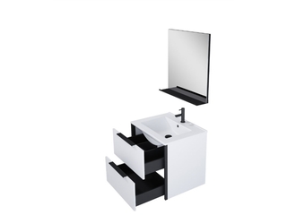 Atlantic Badmeubelset Aria met spiegel en keramische witte wastafel 60