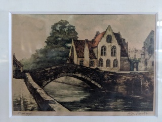 Kleurenets in lijst, Gesigneerd A.V Neste